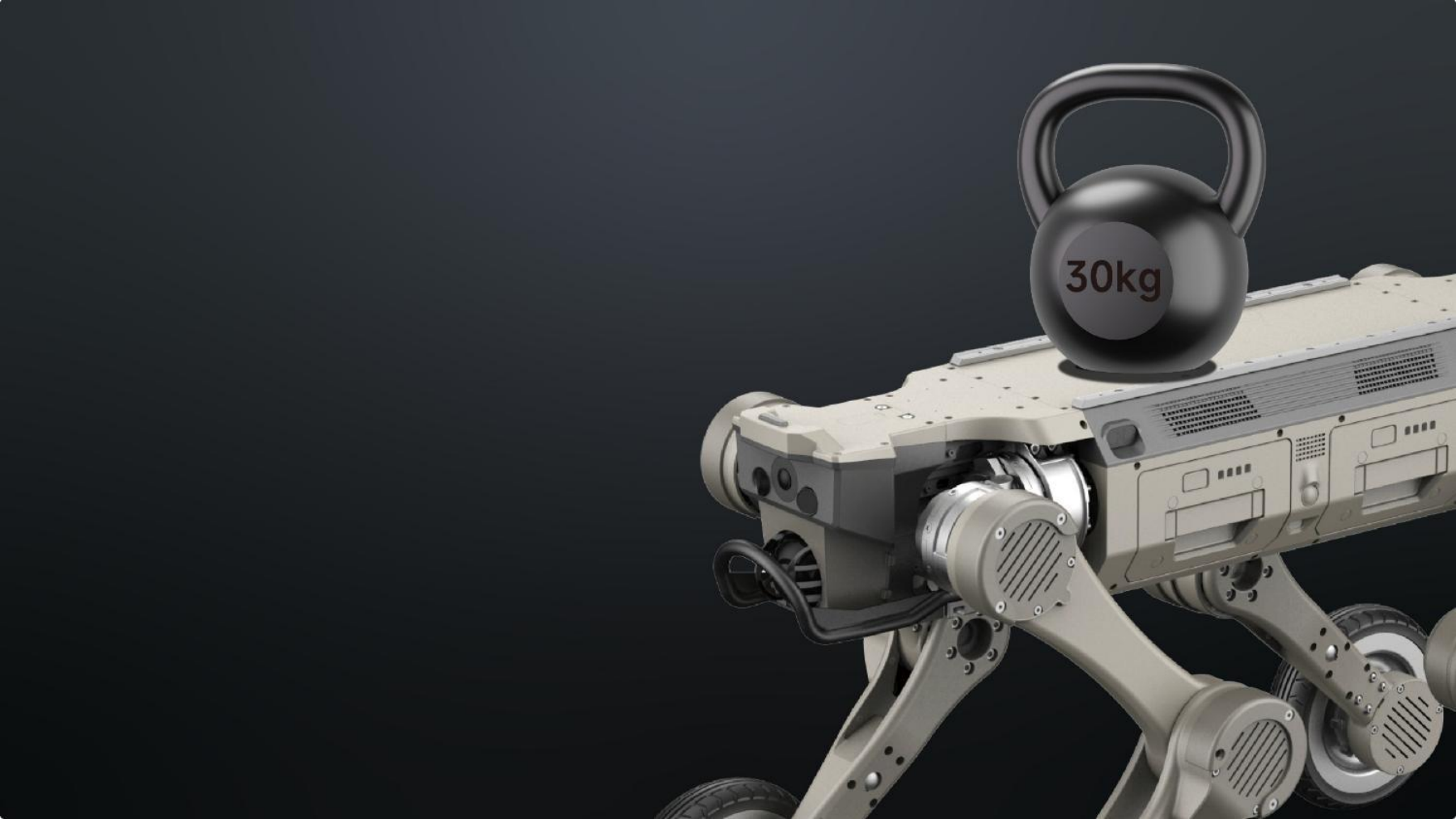 Robot running at speed in simulation-like desert environment